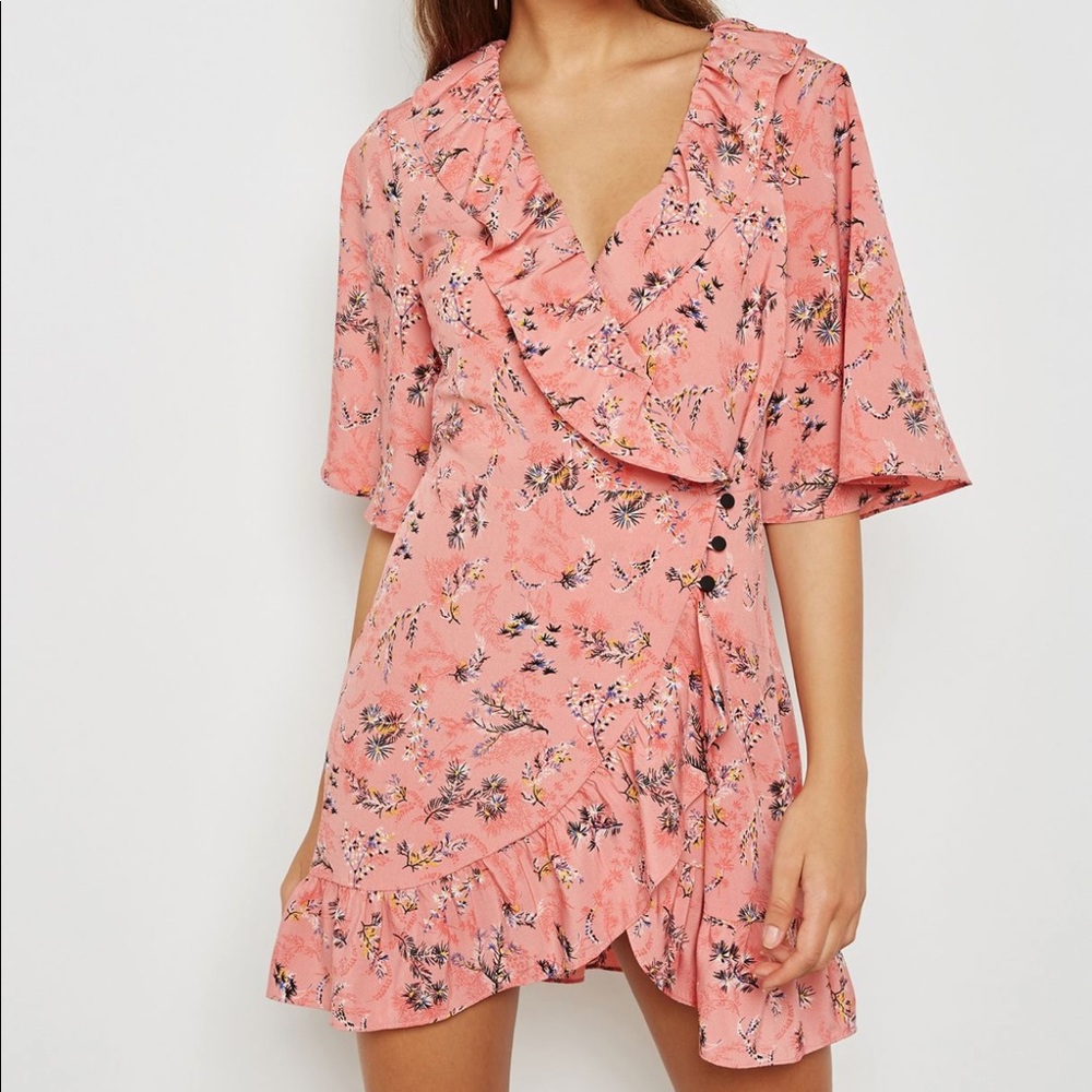 Pink Topshop floral mini dress